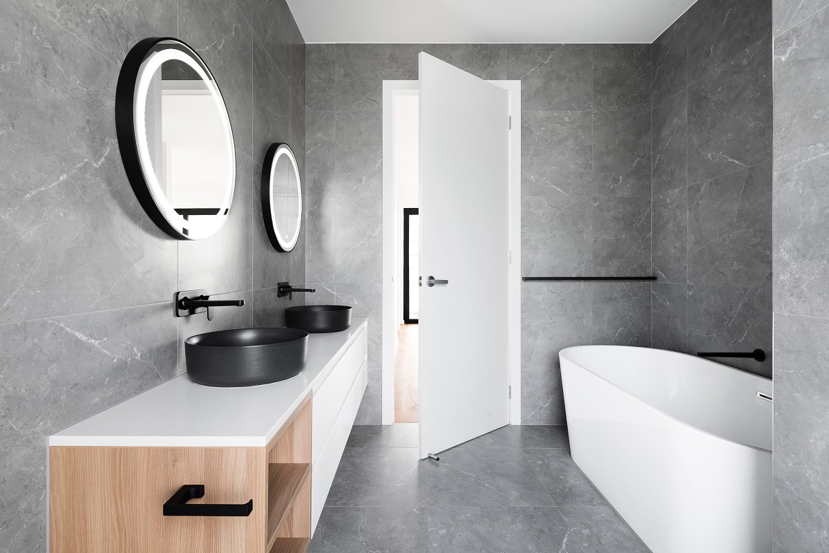 Contemporary home bathroom design.