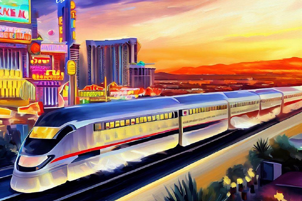 Las Vegas high-speed train to California (not actual rendering)
