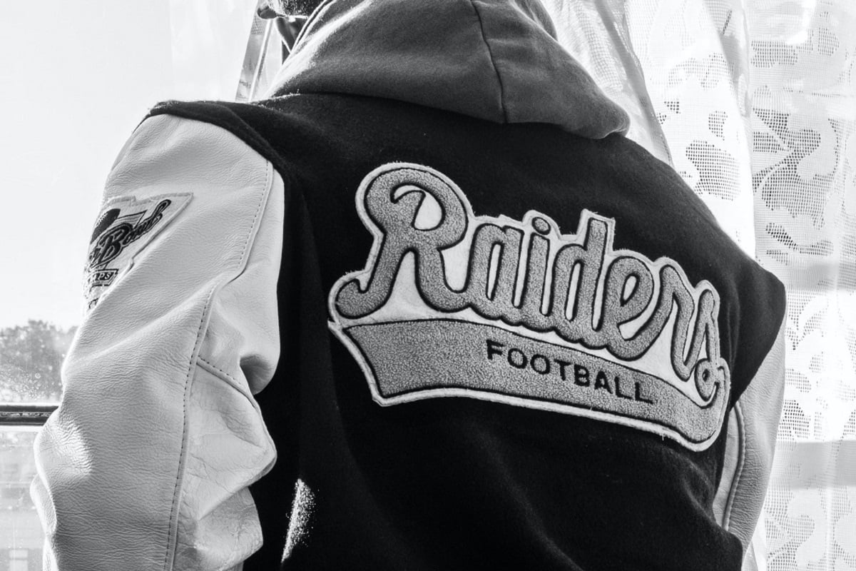 Photo of a Las Vegas Raiders jacket.