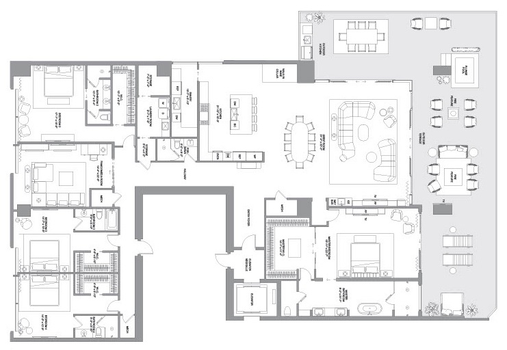 Floorplan for the Four Seasons Private Residences in Las Vegas.