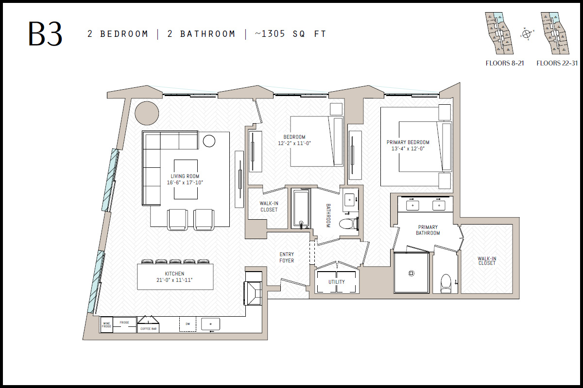 B3 Floor Plan at Cello Tower.