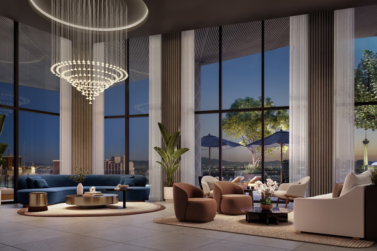 Rendering of the lounge at Cello Tower.