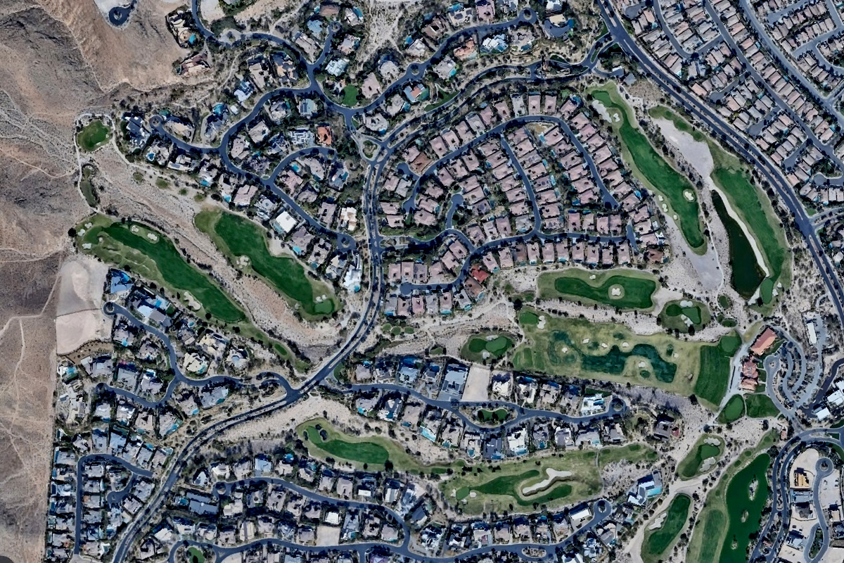Top-down view of The Ridges in Summerlin.
