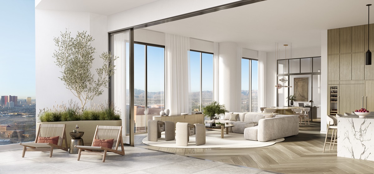 Rendering of a penthouse condo at Cello Tower in Las Vegas, Nevada.