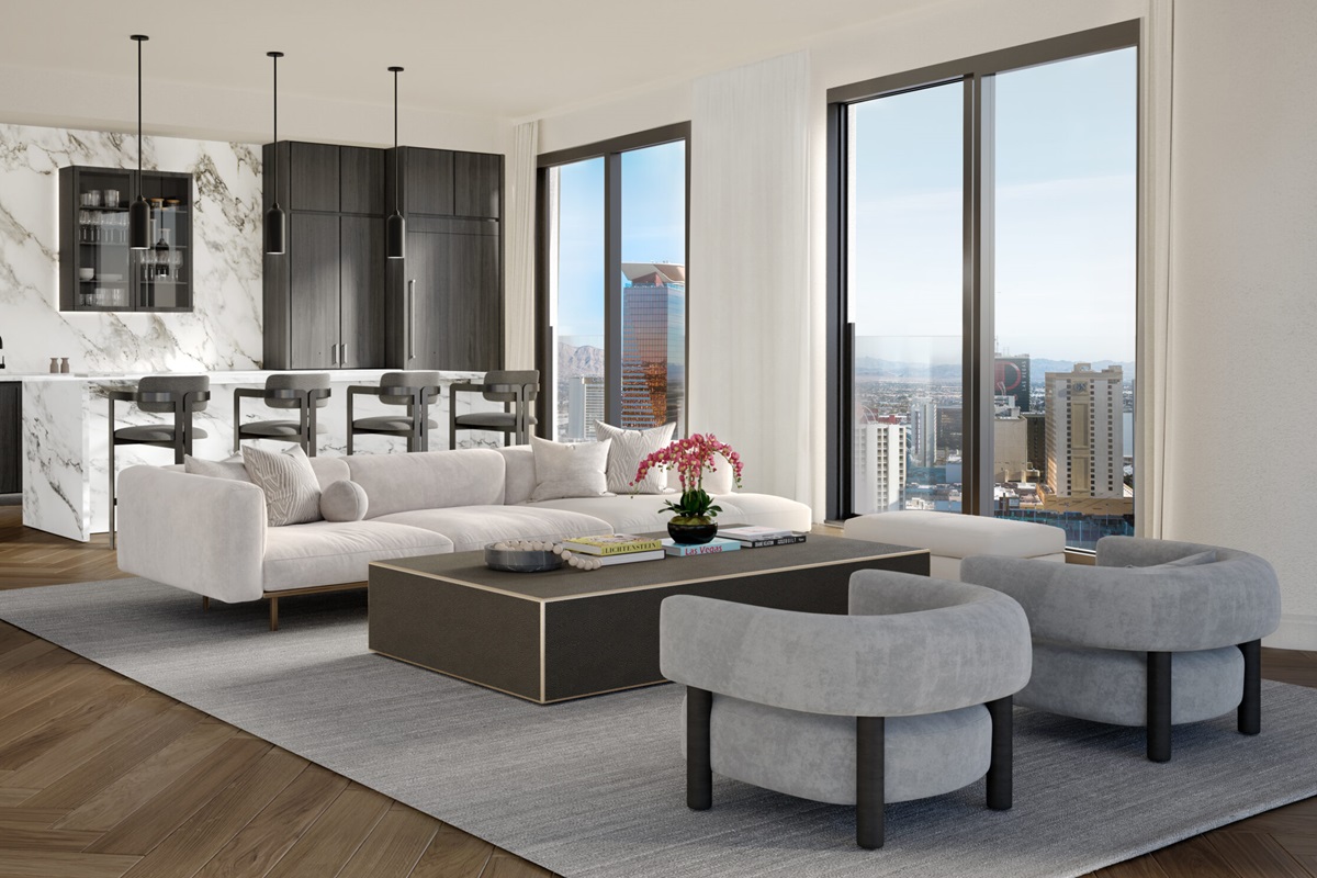 Rendering of a luxury condo in Las Vegas.