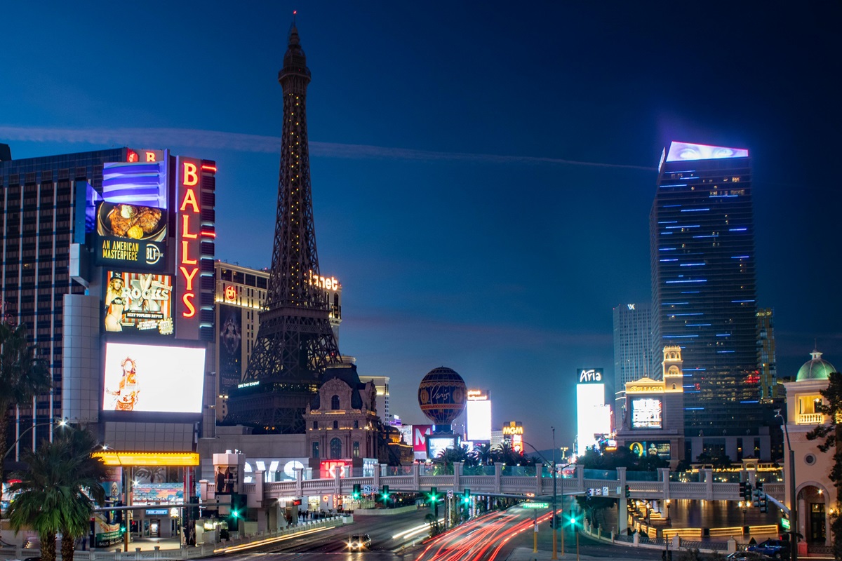 The Las Vegas Strip at night.