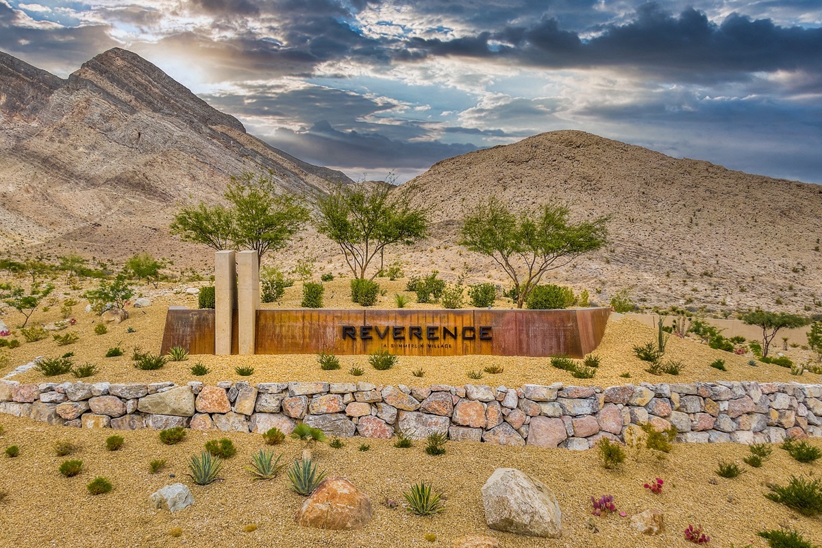 The sign for Reverence built by Pulte Homes in Summerlin.